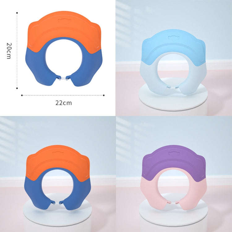 Shampoo Earmuffs Silicon Infant Wash Bath Cap Child Washing Hat(Blue)