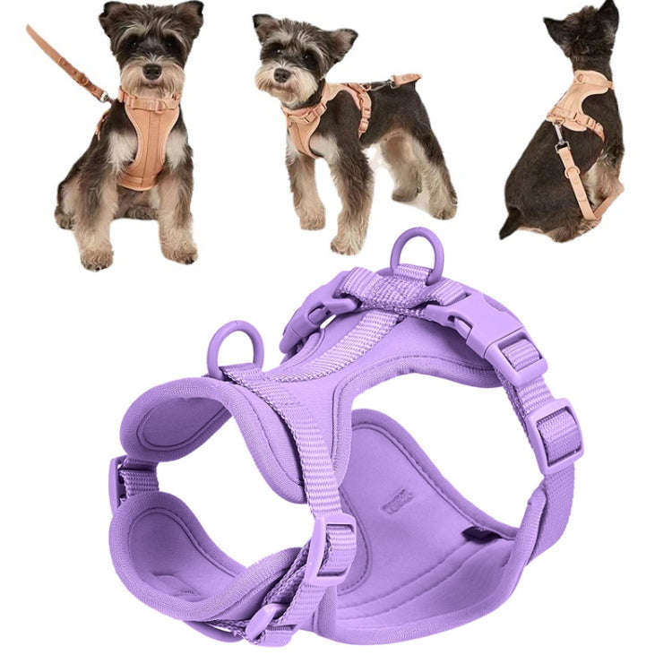 Pet PVC Strap Macaron Color Dog Chest Strap, Size: XS(Purple)