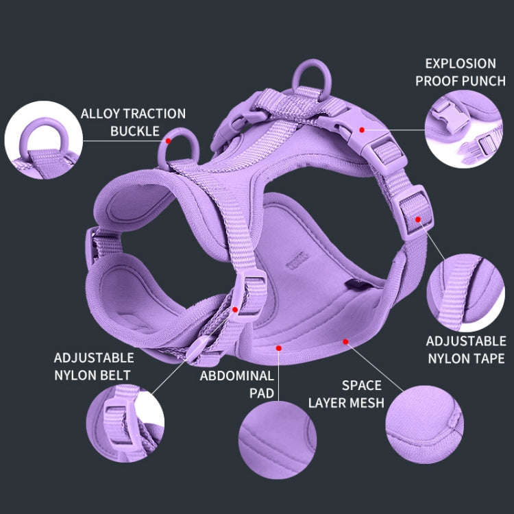 Pet PVC Strap Macaron Color Dog Chest Strap, Size: XS(Gray)
