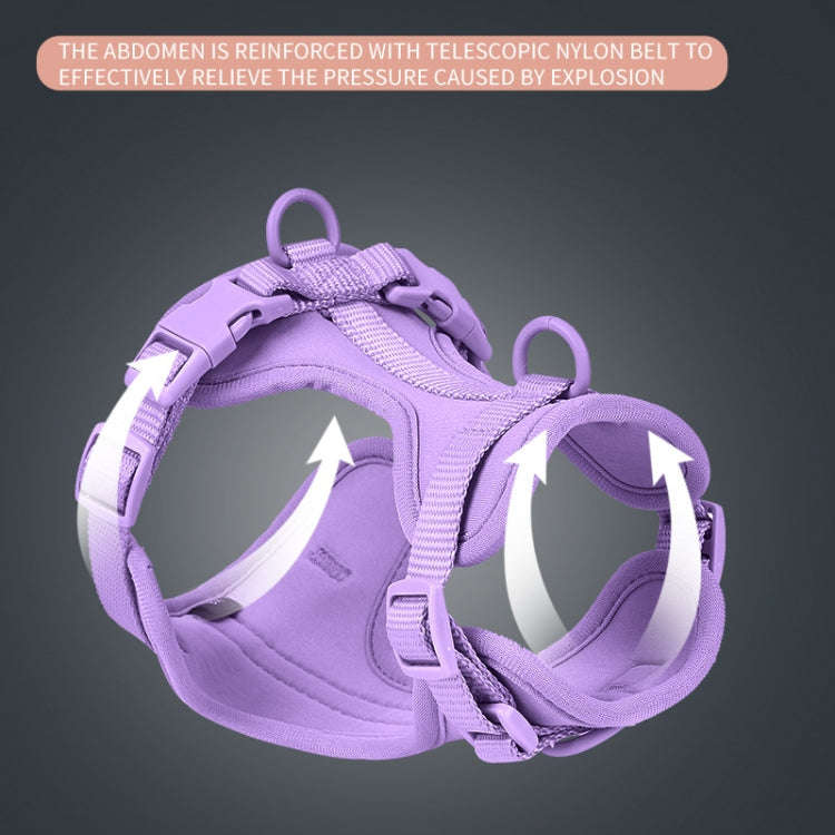 Pet PVC Strap Macaron Color Dog Chest Strap, Size: M(Gray)