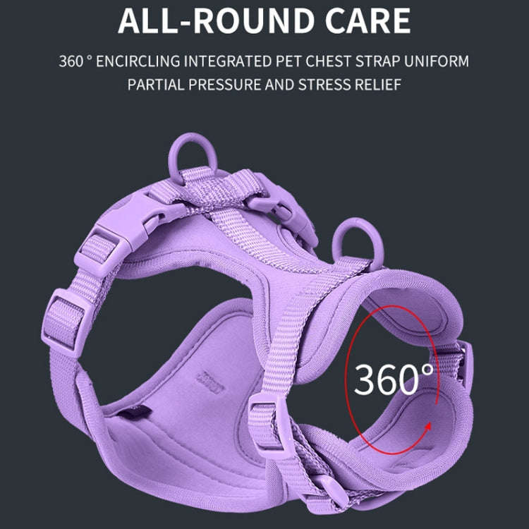 Pet PVC Strap Macaron Color Dog Chest Strap, Size: M(Gray)