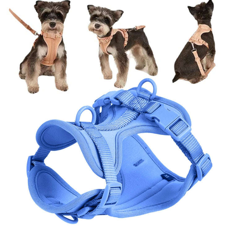 Pet PVC Strap Macaron Color Dog Chest Strap, Size: S(Light Blue)