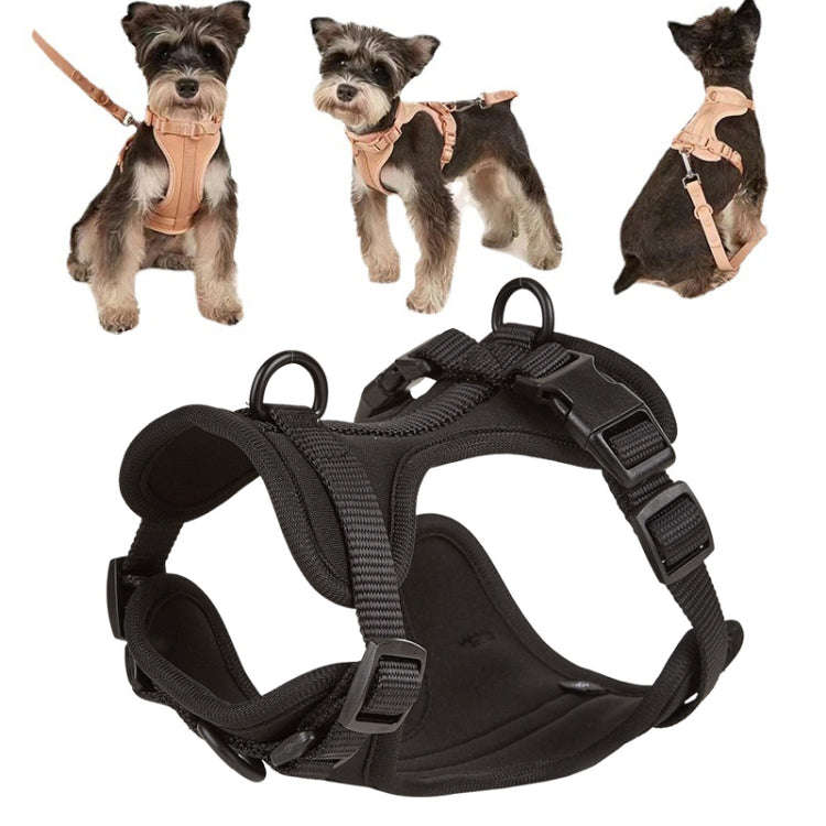 Pet PVC Strap Macaron Color Dog Chest Strap, Size: L(Black)