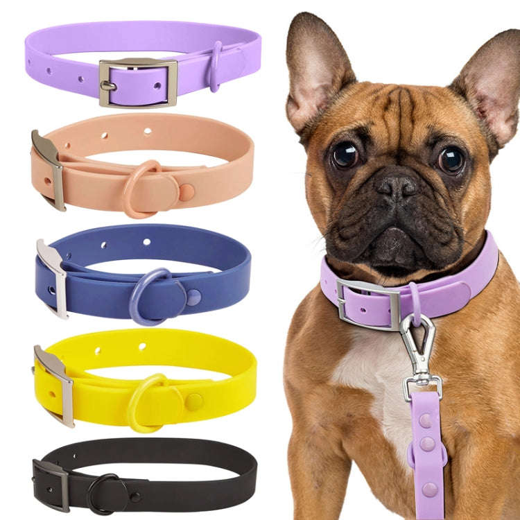 PVC Pet Loop Horsarine Dog Collar, Size: M(Yellow)