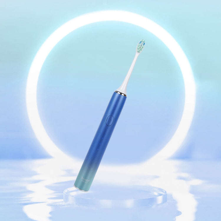 Boorui BR-X7 Smart USB Electric Adults Toothbrush Gradient Oral Hygiene Ultrasonic Toothbrush(Blue)
