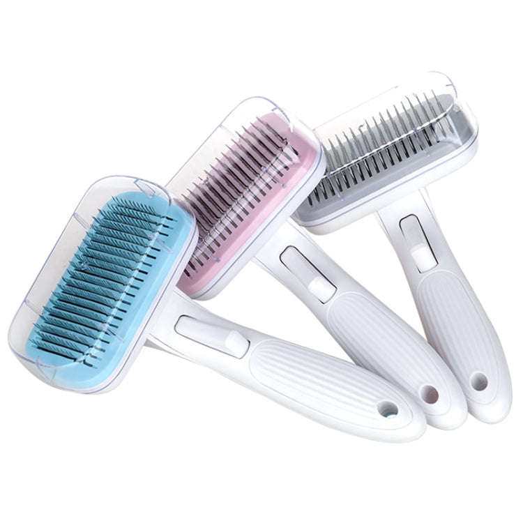 Pet Comb Cat Dog Hair Brush Hair Removal Tool, Style: Steel Wire (Blue)