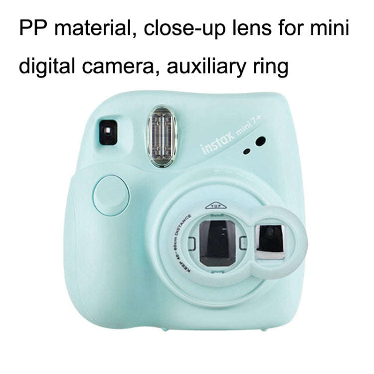 Mini Digital Camera Lens Selfie Mirror + Auxiliary Circle Set for FUJIFILM Instax Mini7+(White)