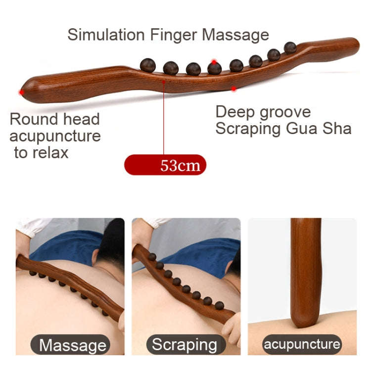 Eight-bead Beech Wood Carbonized Massage Stick Rolling Tendon Scraping Stick 53cm