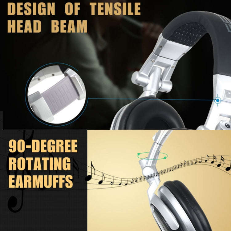 SENICC ST-80 Head-mounted HIFI Headset Spring Line Headset(Silver)