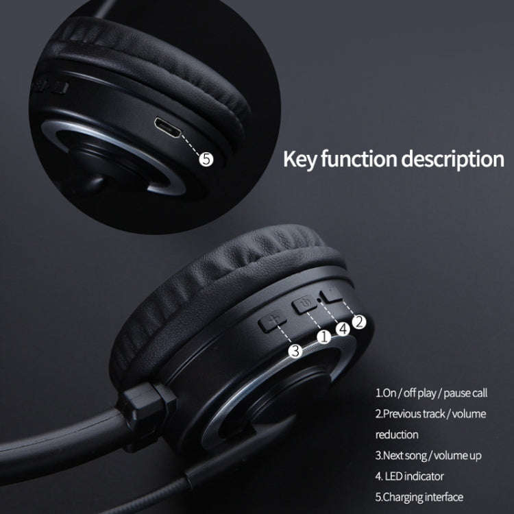 DANYIN BH69 Unilateral Bluetooth Business Talk Headset Customer Service Wireless Voice Wheat(Black)