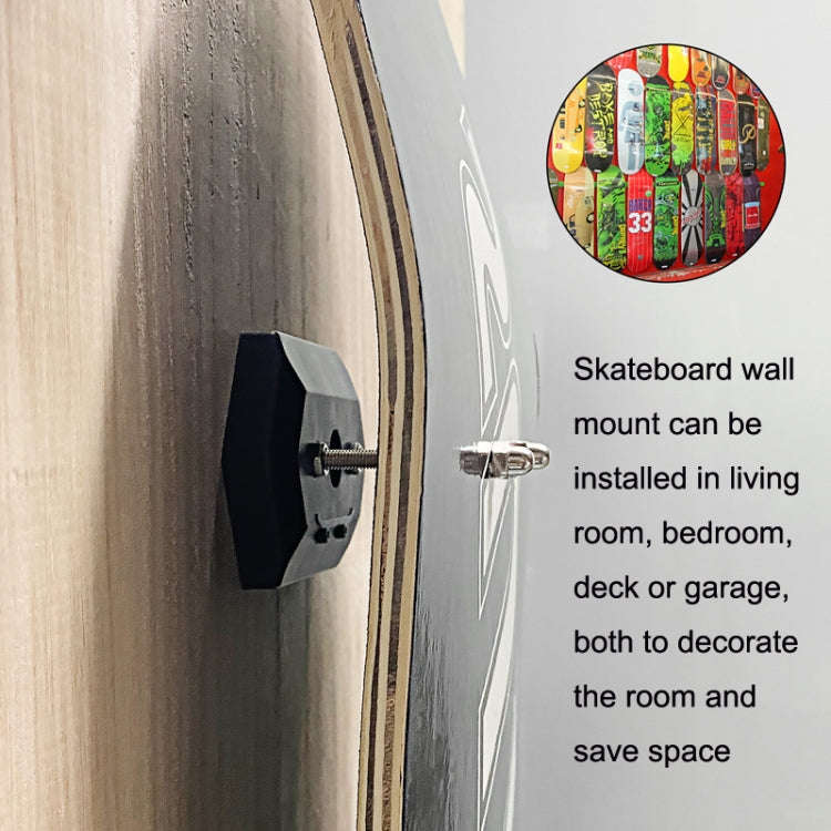 Wall Mount Skateboard Stand For Skateboard Deck Display and Storage(Black)