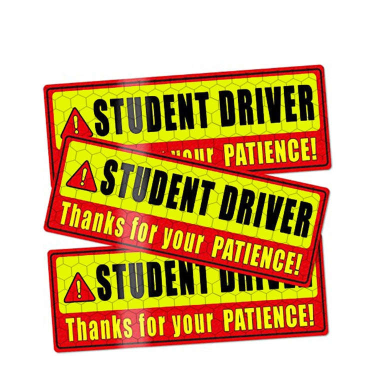2 PCS STUDENT DRIVER Novice Car Sticker Magnetic Reflective Car Sticker 25 x 8 cm(Type B)