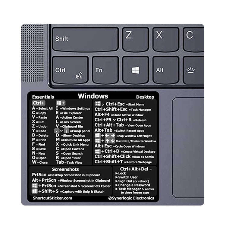 PC Reference Keyboard Shortcut Sticker Adhesive For PC Laptop Desktop(For Window)