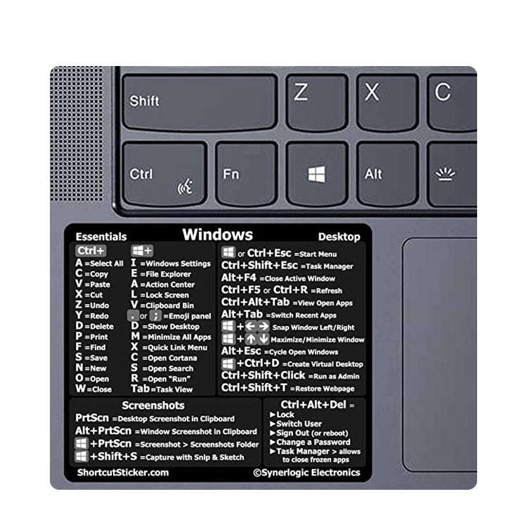 5 PCS PC Reference Keyboard Shortcut Sticker Adhesive for PC Laptop Desktop(Keys)