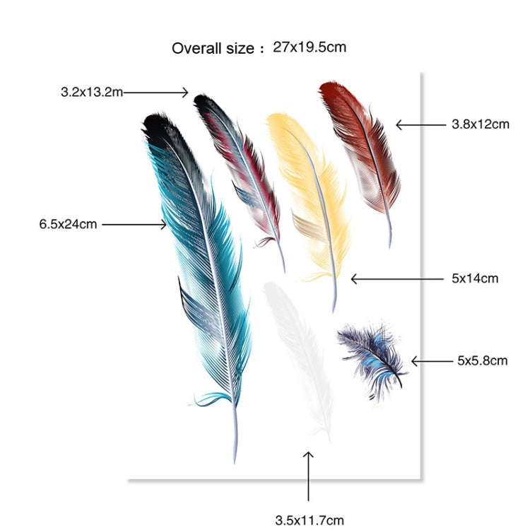 5 Sets Car 3D Feather Body Sticker Scratch Blocking Sticker(Style 1)