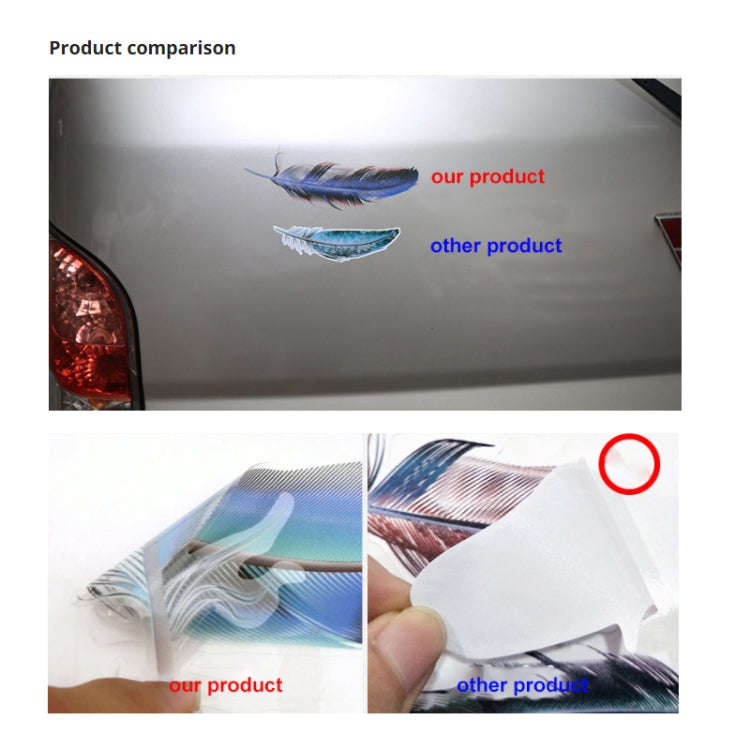 5 Sets Car 3D Feather Body Sticker Scratch Blocking Sticker(Style 2)