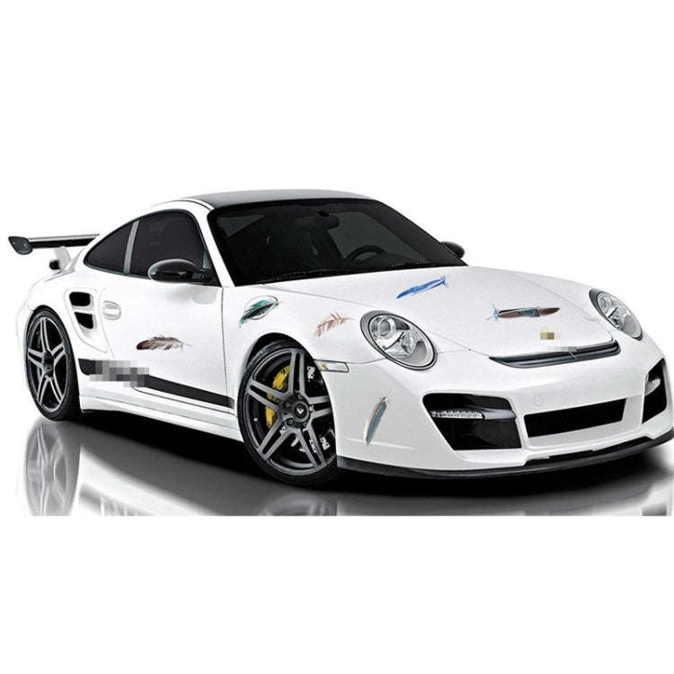 5 Sets Car 3D Feather Body Sticker Scratch Blocking Sticker(Style 1)