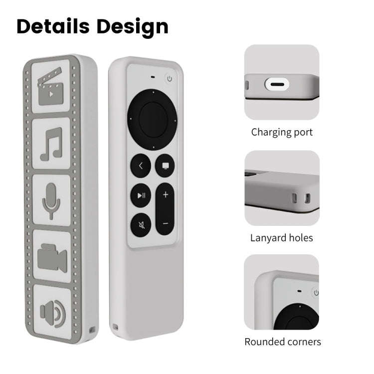 Silicone Remote Controller Waterproof Anti-Slip Protective Cover For Apple TV 4K 2021(Luminous Co...