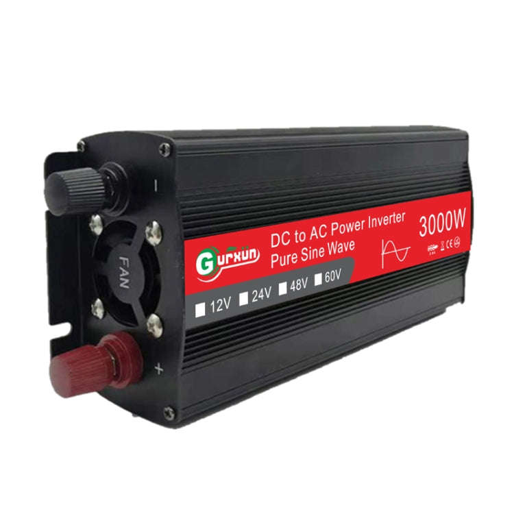 Gurxun Sine Wave Inverter 3000W 12/24/48/60V To 220V Car Boost Converter, Specification: 24V-220V
