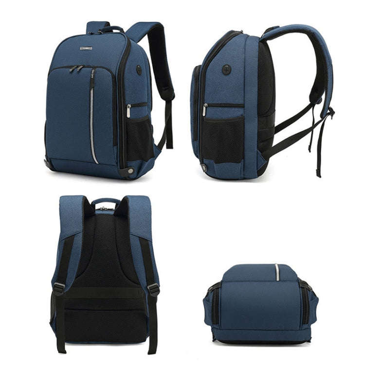 TONO LED Light SLR Digital Camera Backpack With USB Port(Blue)