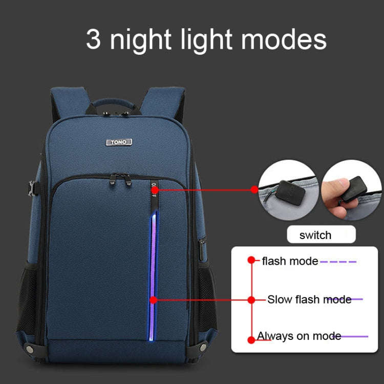 TONO LED Light SLR Digital Camera Backpack With USB Port(Blue)