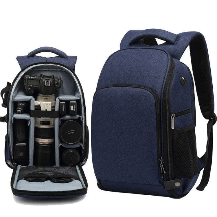 Cationic SLR Backpack Waterproof Photography Backpack with Headphone Cable Hole(Blue)