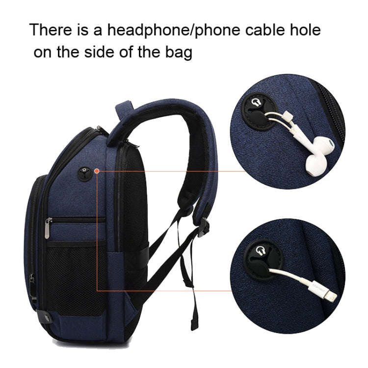 Cationic SLR Backpack Waterproof Photography Backpack with Headphone Cable Hole(Blue)