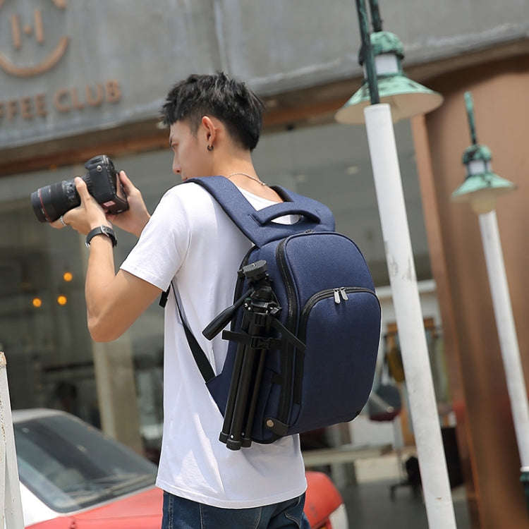 Cationic SLR Backpack Waterproof Photography Backpack with Headphone Cable Hole(Blue)