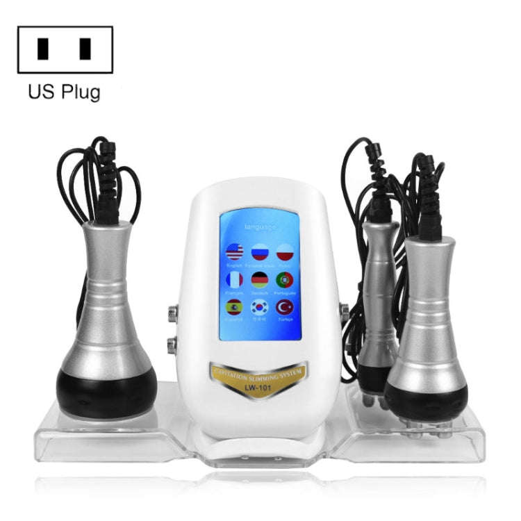 3-in-1 40K Ultrasonic Fat Blasting Device  Radio Frequency Beauty Device Plastic Handle(US Plug)