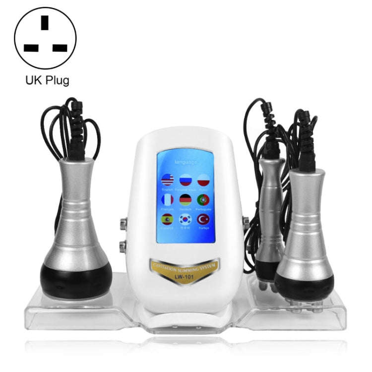3-in-1 40K Ultrasonic Fat Blasting Device  Radio Frequency Beauty Device Plastic Handle(UK Plug)