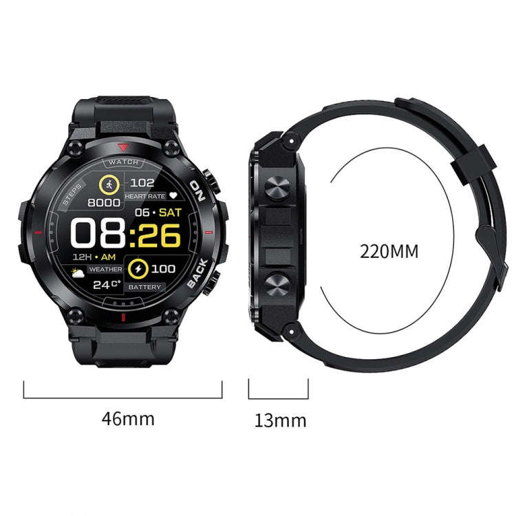 K37 1.32 Inch Heart Rate Monitoring Smart Watch With GPS Positioning Function(Grey)