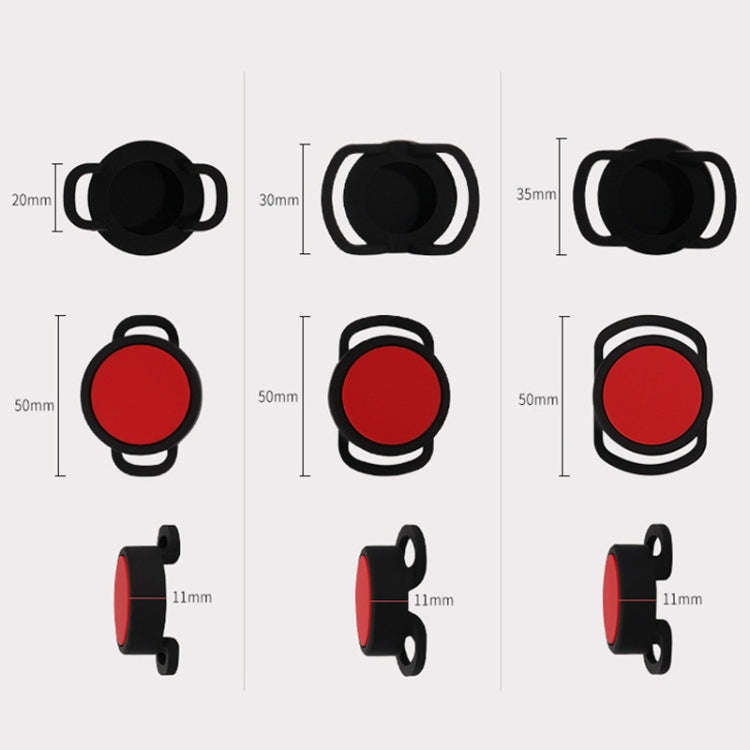 2 PCS  Anti-Lost Tracker Silicone Case for AirTag,Size:  30mm(Black+Red)