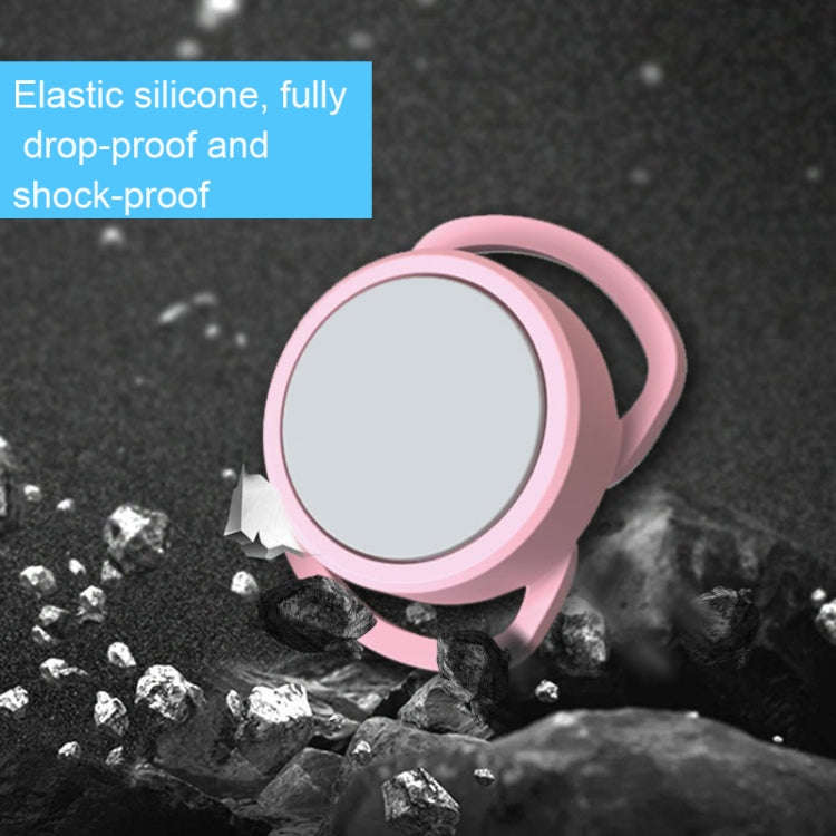 2 PCS  Anti-Lost Tracker Silicone Case for AirTag,Size:  35mm(White+Pink)