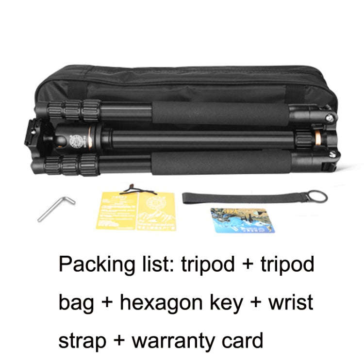 QingZhuangShiDai Q222C SLR Camera Carbon Fiber Portable Travel Tripod(Black)