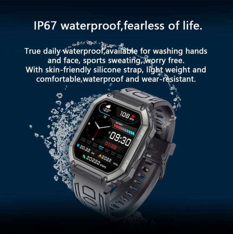 KR06 1.8 Inch Heart Rate Blood Pressure Monitoring Smart Calling Watch(Black)