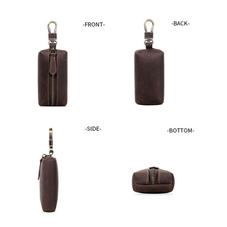 QY-9029  Car Universal Retro Crazy Horse Leather Key Case(Dark Coffee)