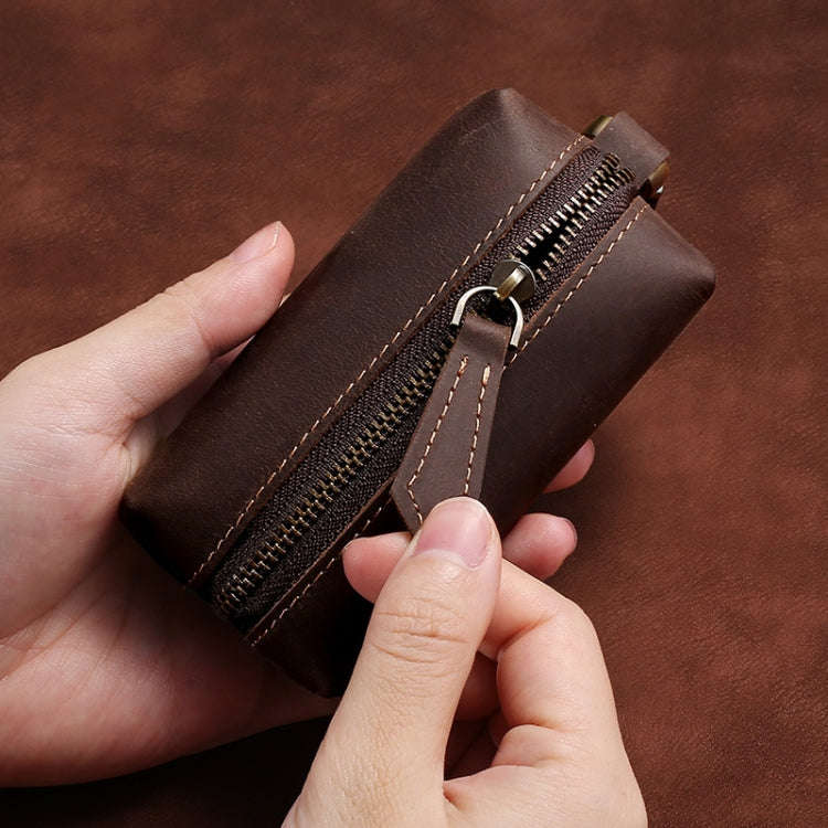 QY-9029  Car Universal Retro Crazy Horse Leather Key Case(Dark Coffee)