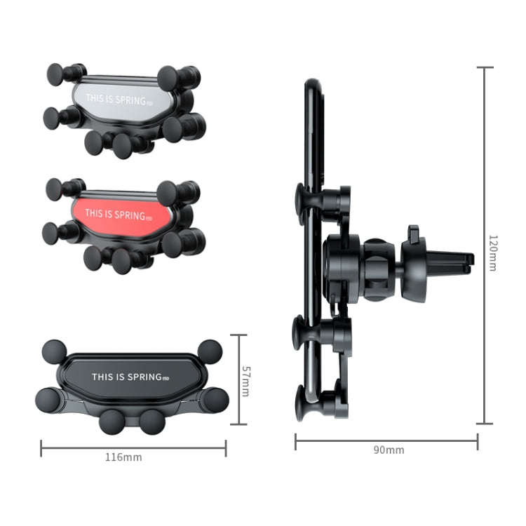 KM-20 Car Universal Air Outlet Gravity Mobile Phone Holder(Black)