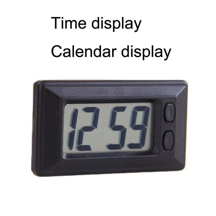 C33 Mini Home Car Electronic Clock With Hook And Loop Fastener(Black)
