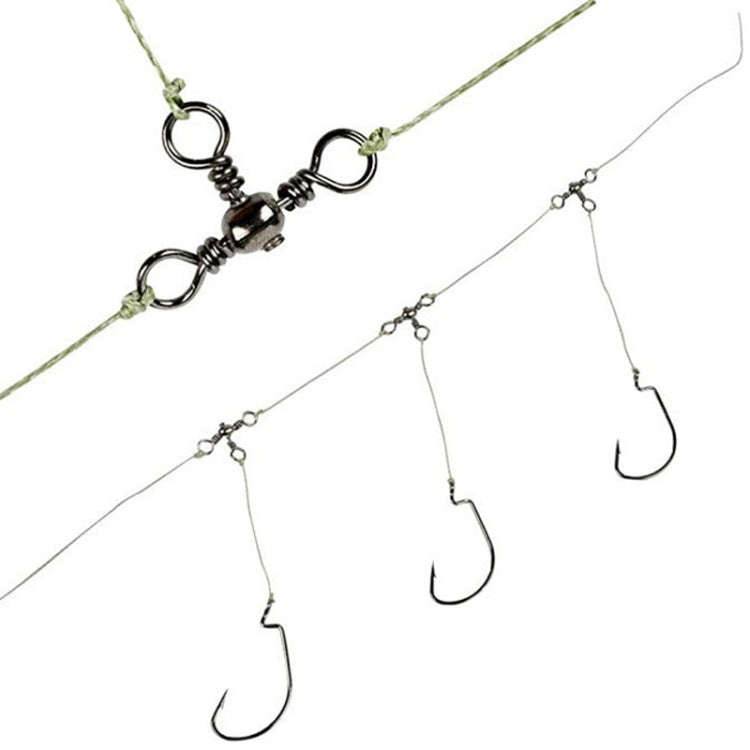 115 PCS / Box Bottle-Shaped Three-Pronged Swivel Stainless Steel Fishing Character Ring