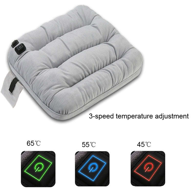 10W 5V USB Adjustable Temperature Graphene Heated Cushion Office Chair Cushion(Light Grey)