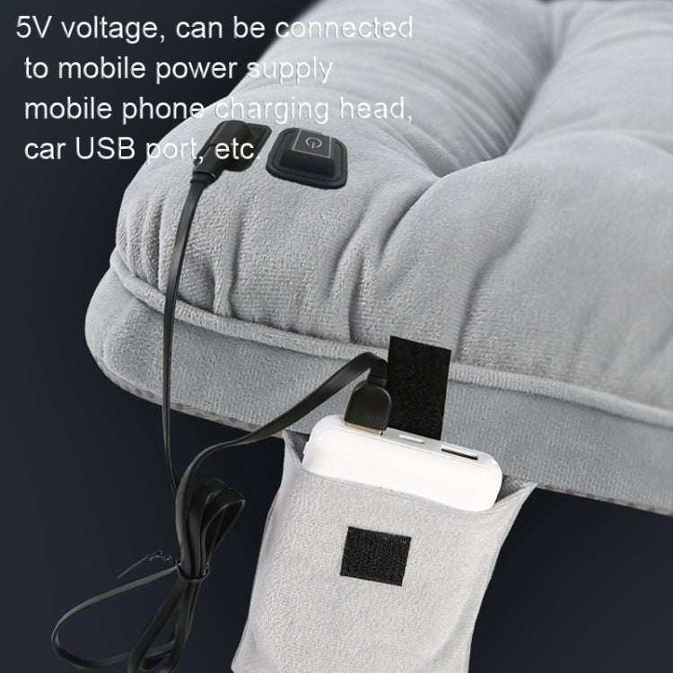 10W 5V USB Adjustable Temperature Graphene Heated Cushion Office Chair Cushion(Light Grey)