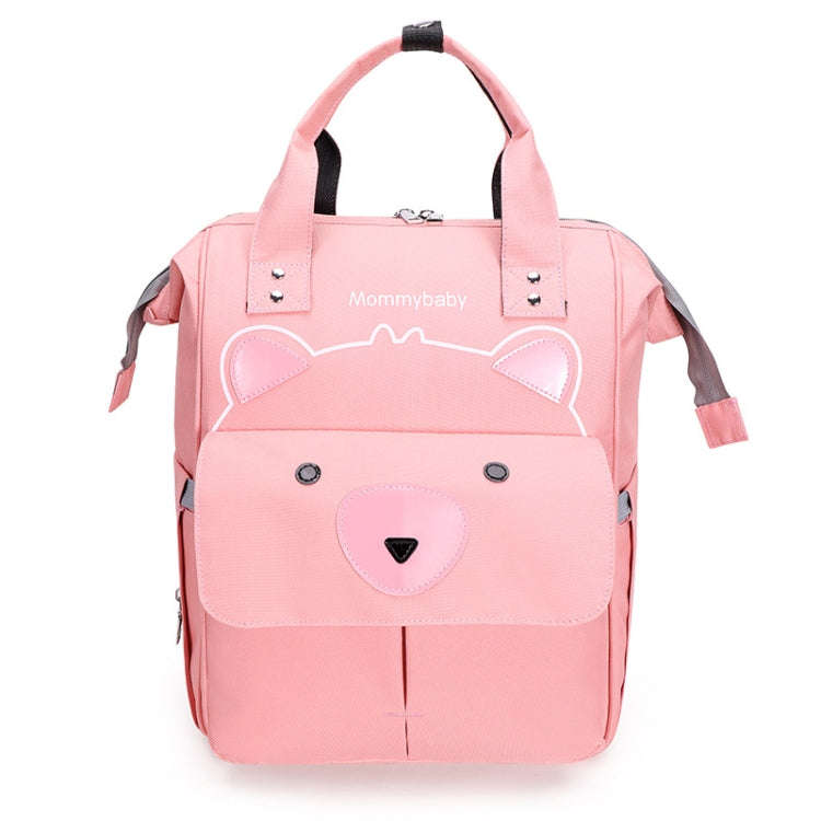 Maternity Bottle Diaper Storage Large Capacity Backpack Mummy Bag(Bear Pink)