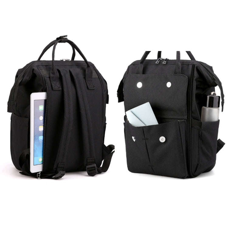 Maternity Bottle Diaper Storage Large Capacity Backpack Mummy Bag(Black)