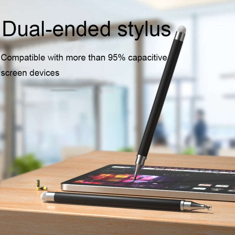 2 PCS Office Painting without Charging Cloth Head Disc Stylus Pen(Black)