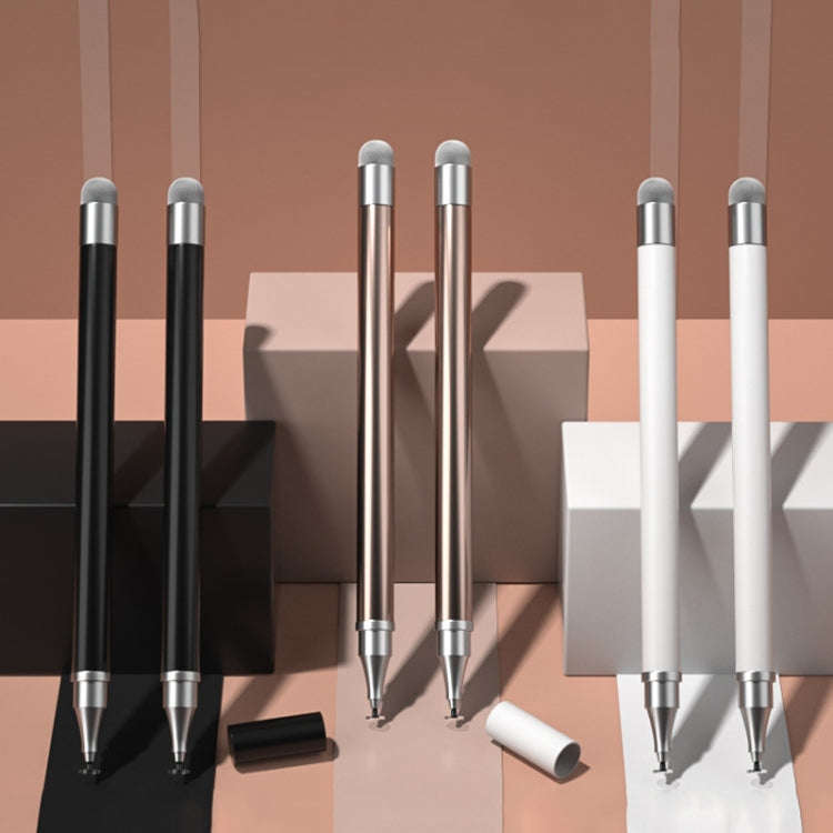 2 PCS Office Painting without Charging Cloth Head Disc Stylus Pen(Black)