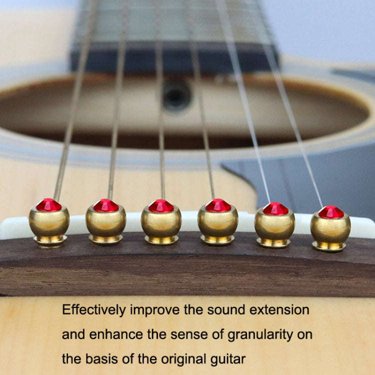 6PCS Guitar Dipping Pure Copper Citrimine Guitar Caps, Style: Big Diamond (Black)