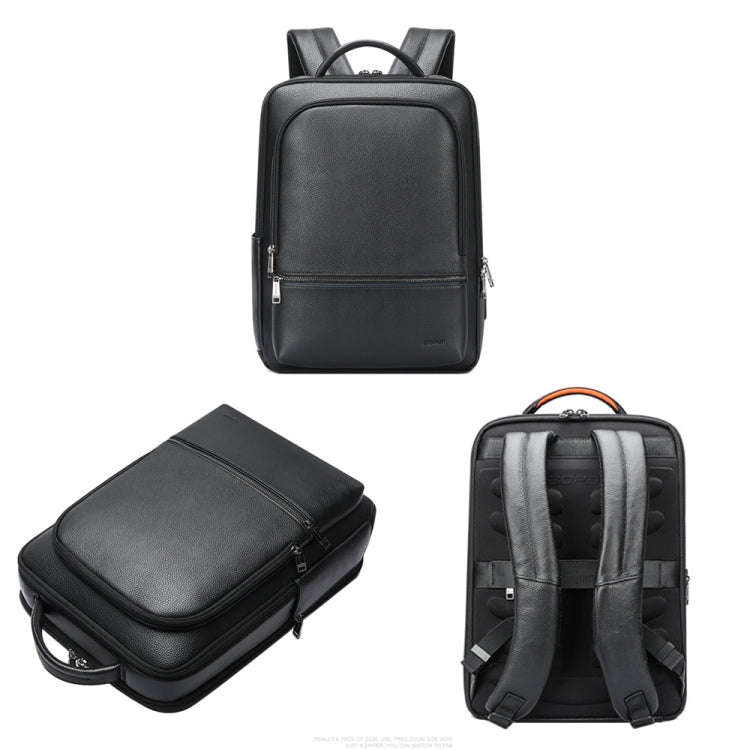 Bopai 61-70111 Cowhide Multi-compartment Waterproof Anti-theft Backpack with USB Charging Hole(Bl...