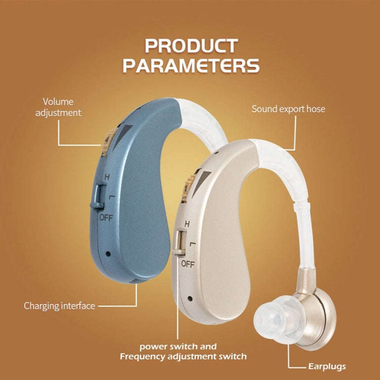 Hearing Aid Audiphones Sound Amplifier EU Plug(Golden)