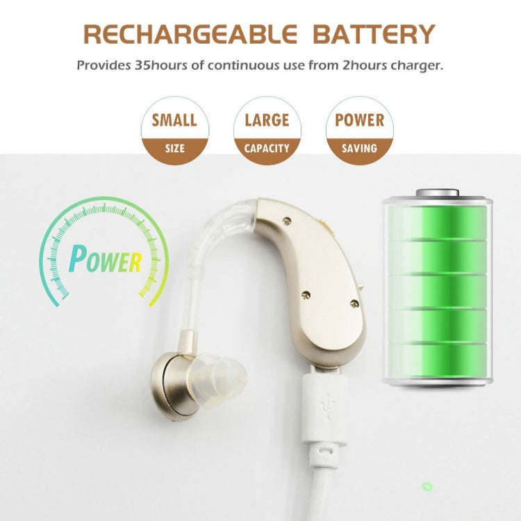 Hearing Aid Audiphones Sound Amplifier EU Plug(Golden)